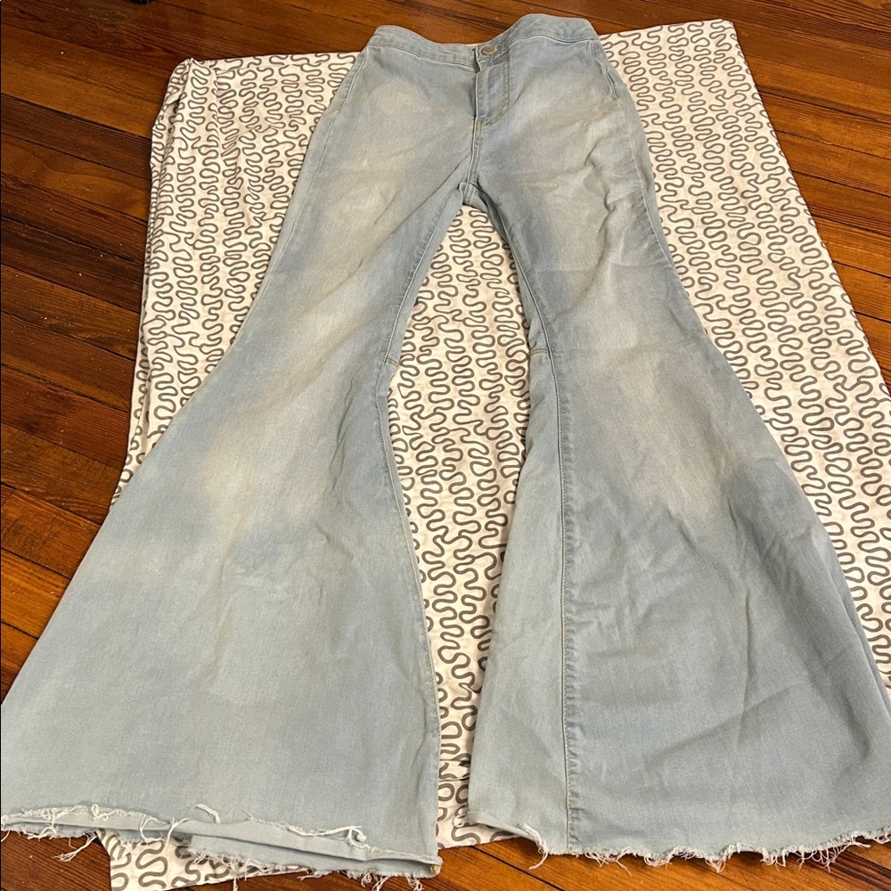 Free People Soft Blue Denim Pants